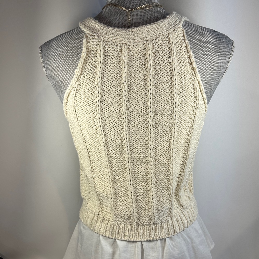 Anthropologie Cream Knit/Layered Top - Picture 8 of 16